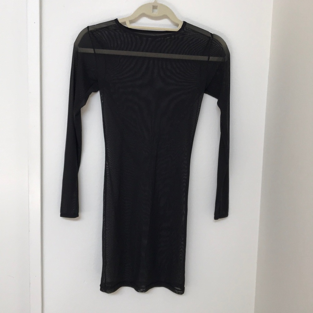 Black mesh layering dress